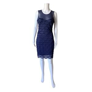 GUESS Los Angeles Womens Size 6 Blue Sleeveless Sheath Bodycon Cocktail Dress